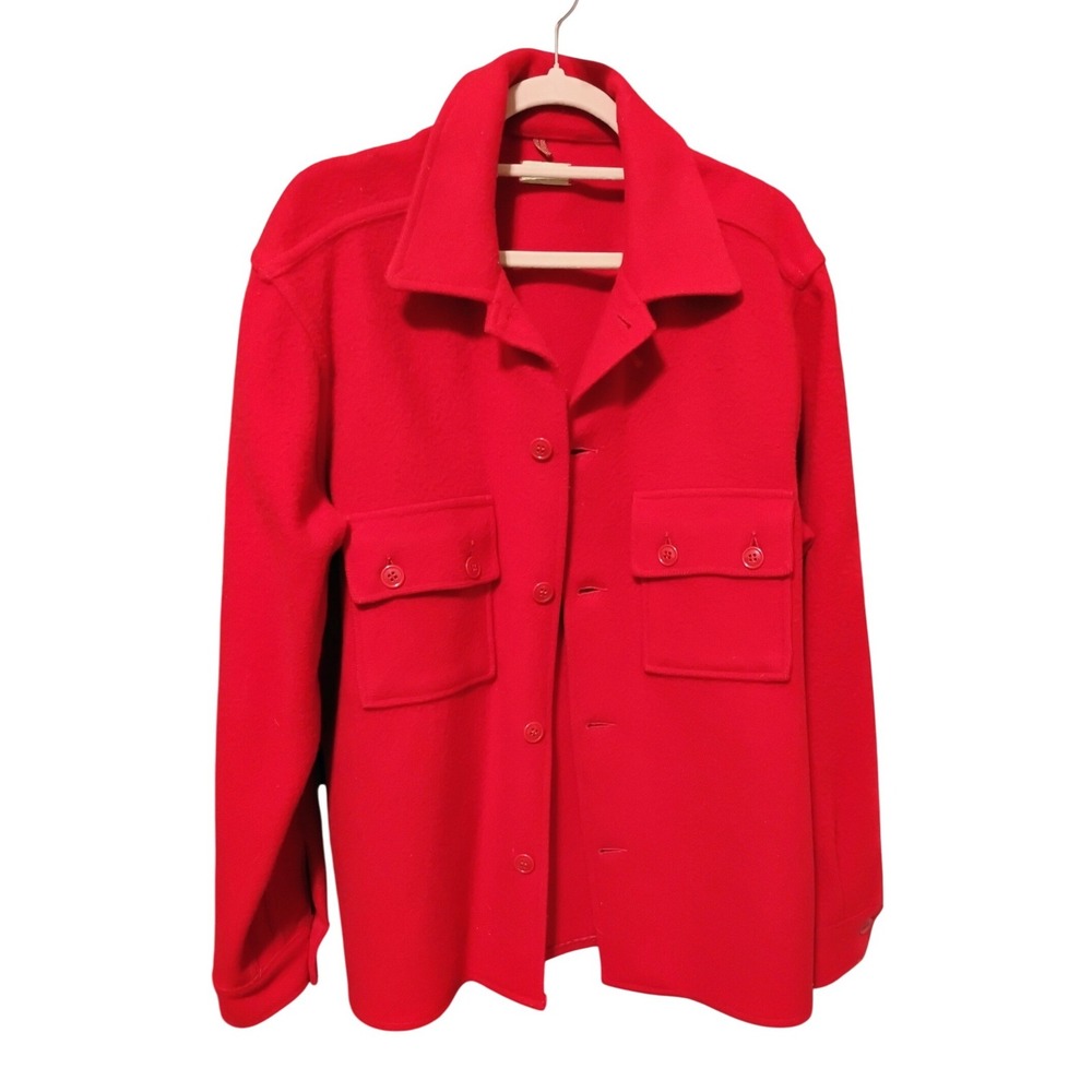 Vintage Minnesota Woolen Women's Red Wool Work Jacket Made in Duluth USA